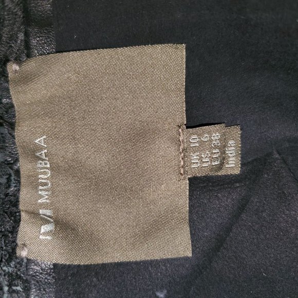 Muubaa 100% Lamb Leather Embroidered Cut-Out Moto Biker Jacket 6 - Picture 9 of 12